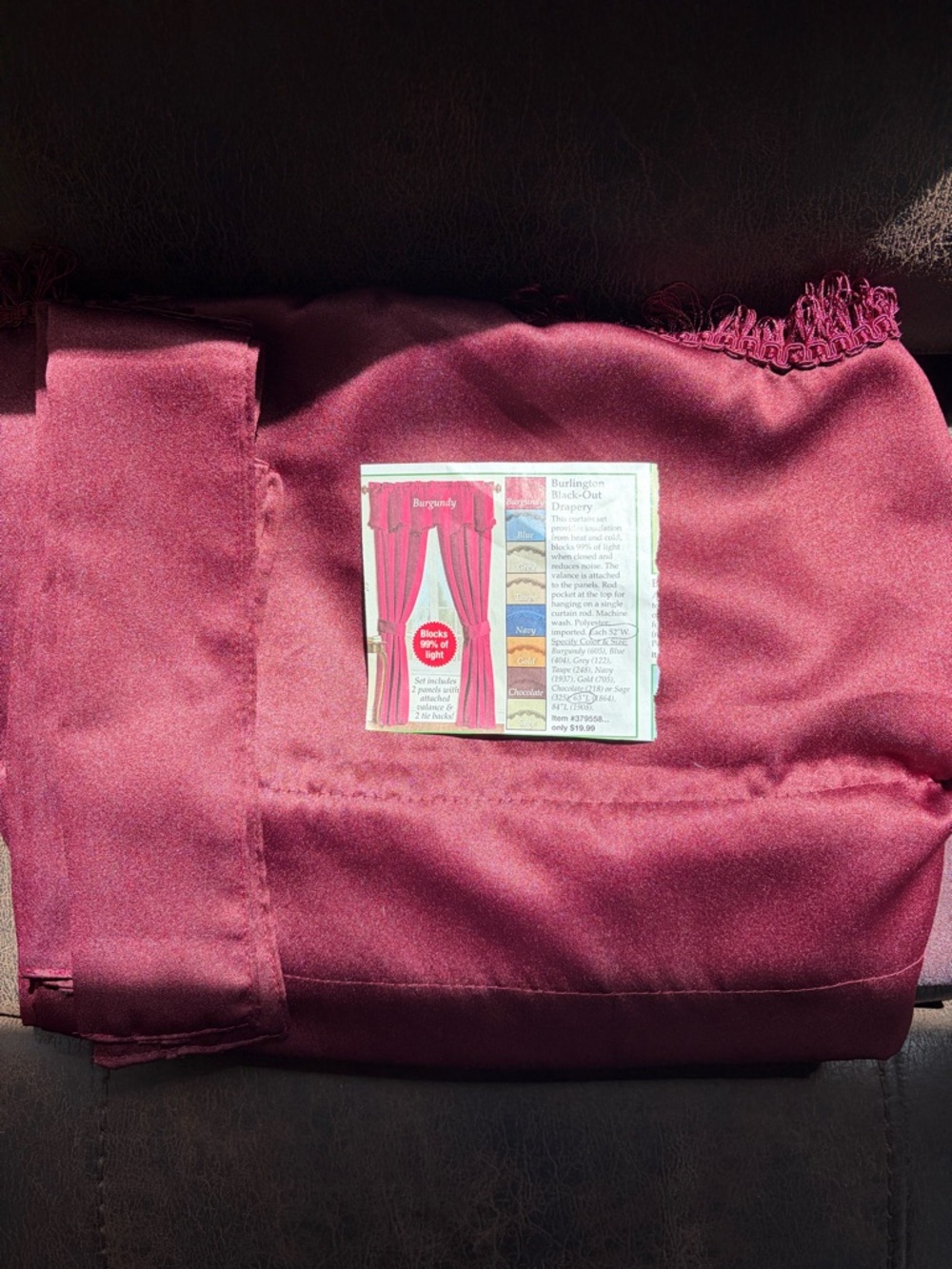 Burgundy Blackout Drapery Curtains